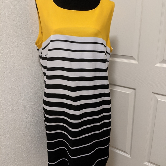 Voir Voir Women's Dress Yellow Black White 18 W - Picture 5 of 5